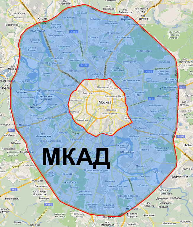 Карта москвы метро мкад